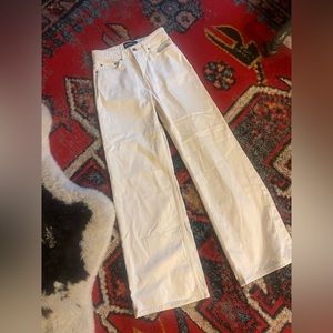 The Kooples Denim Edit Cream Wide Leg Jean